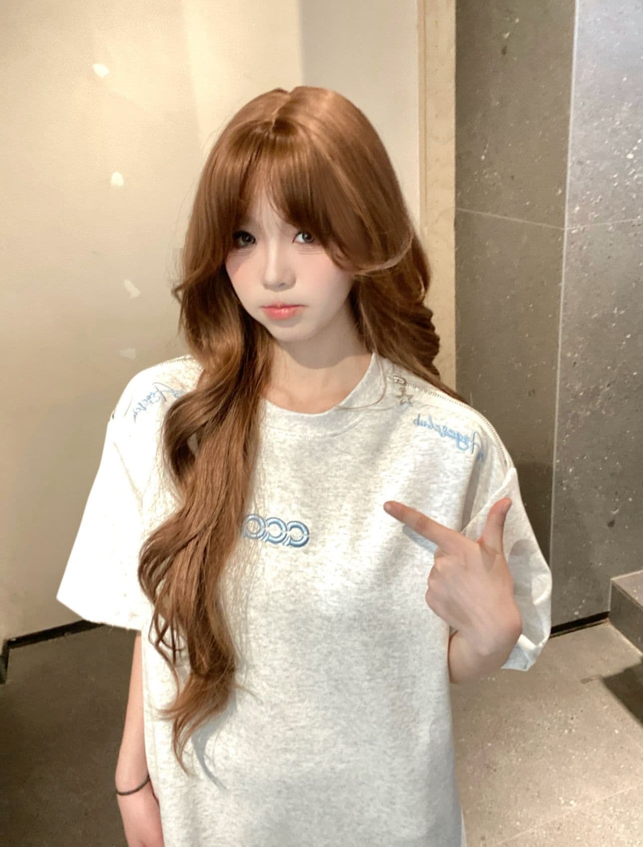 백금 지퍼 자수 네리 가게 천 220 그램 46 면 49 폴리 에스터 5 암모니아 Lun 반팔 여성 상세 이미지 2