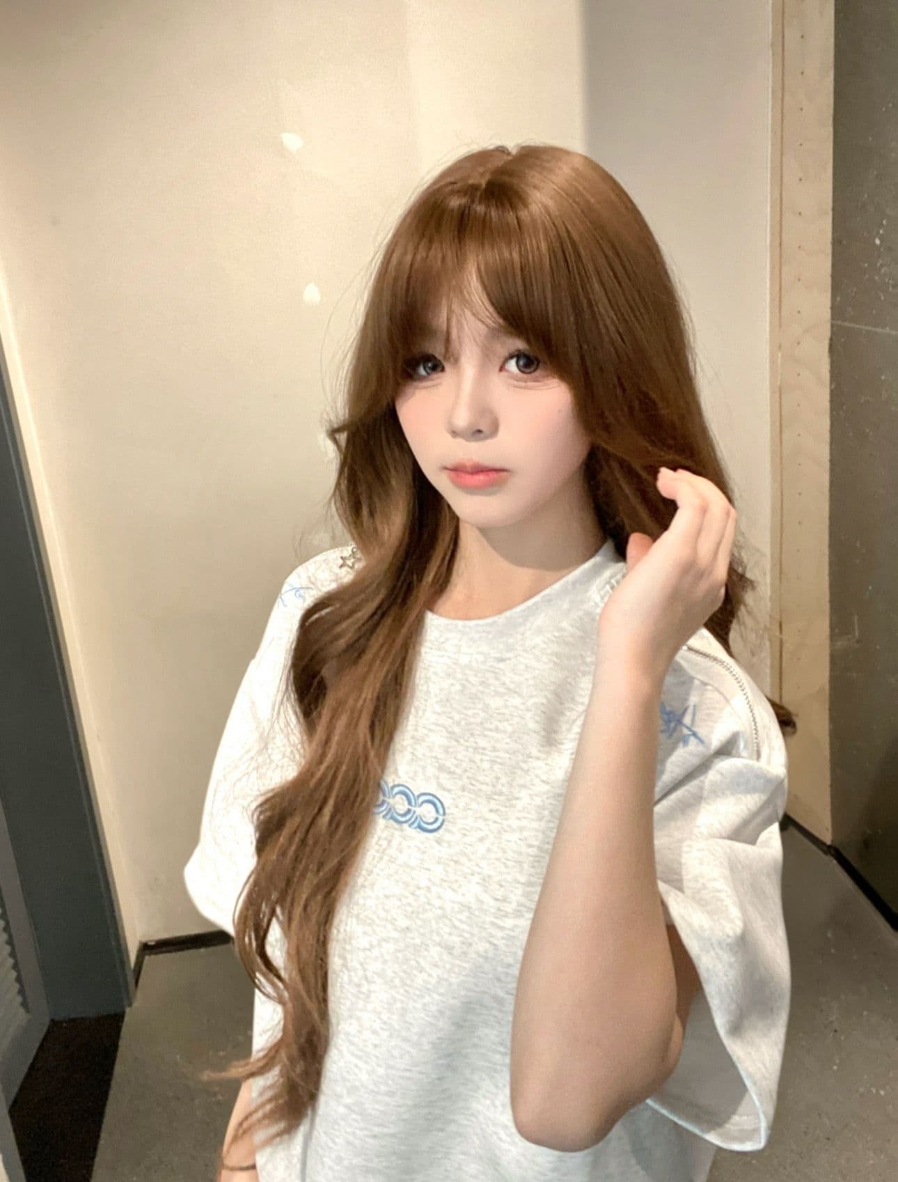 백금 지퍼 자수 네리 가게 천 220 그램 46 면 49 폴리 에스터 5 암모니아 Lun 반팔 여성 상세 이미지 4