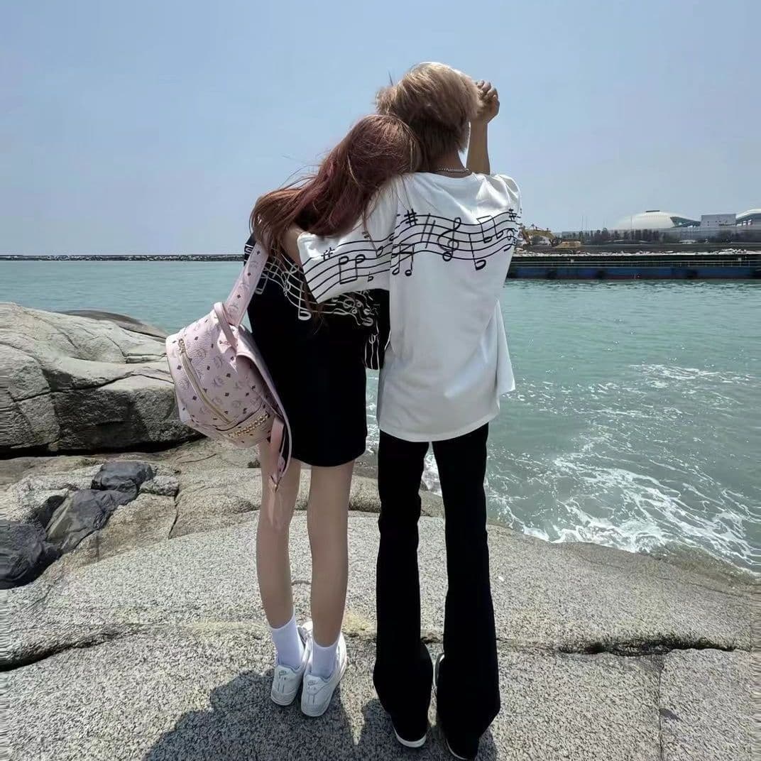 이전 조각 공란 이후 조각 프린트 순면 220 그램 빗질하다 닫기 반팔 티셔츠 여성 이미지 2