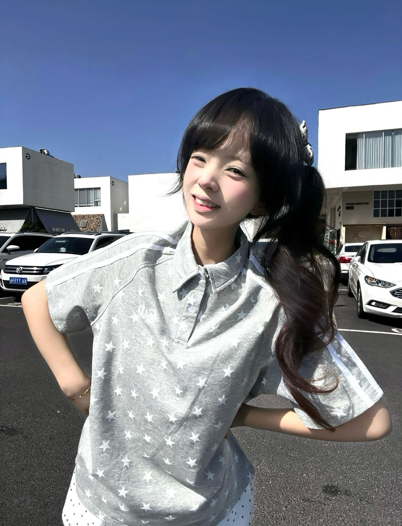 자수 패치 네리 가게 천 순면 220 그램 빗질하다 닫기 반팔 티셔츠 여성 상세 이미지 5