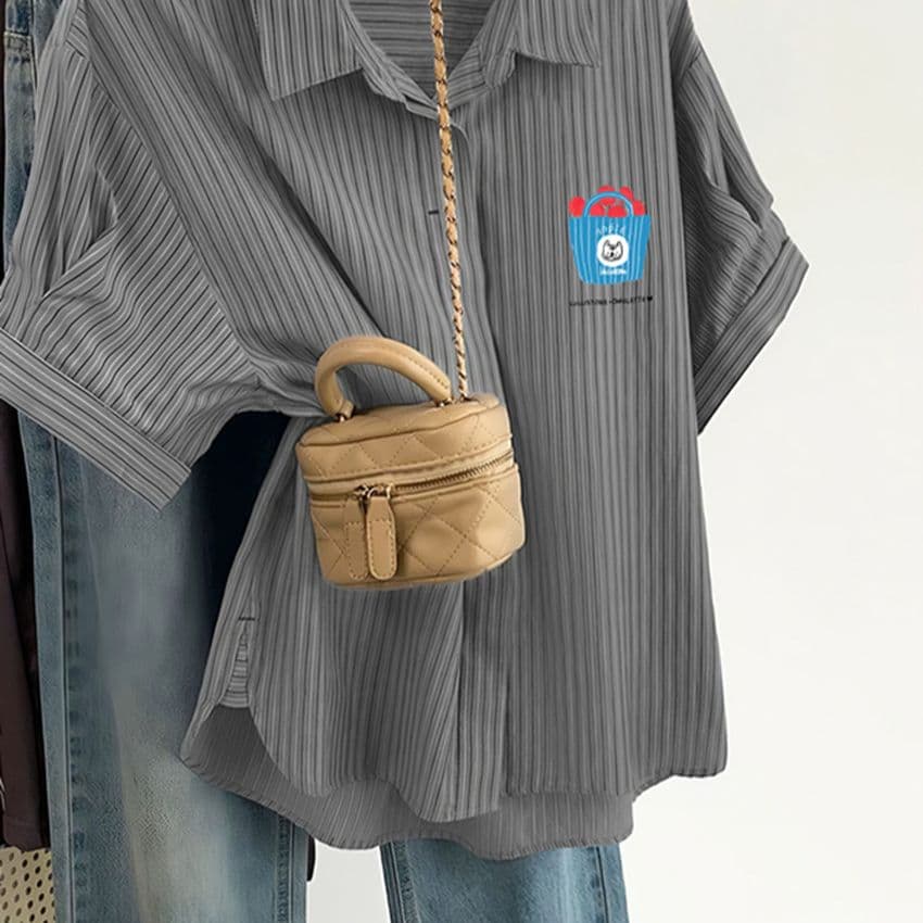 긍정적 인 어깨 반팔 여성 셔츠 여름 2026 새로운 폭발 프랑스식 루즈핏 맨위 POLO 칼라 맨위 이미지 4