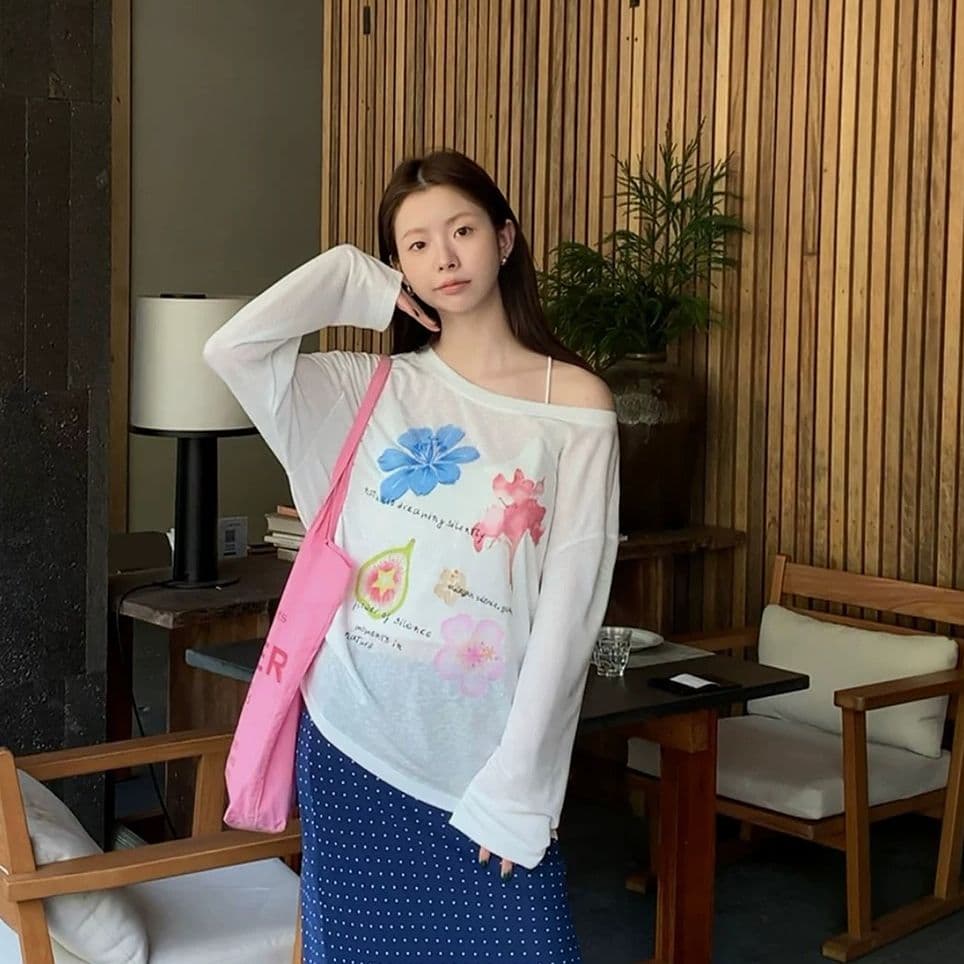 부티크 대나무 마디 리브 워터 마크 긴팔 블라우스 여성 여름 느긋한 차가운 센스 통기성 자외선 차단 망사 상세 이미지 5