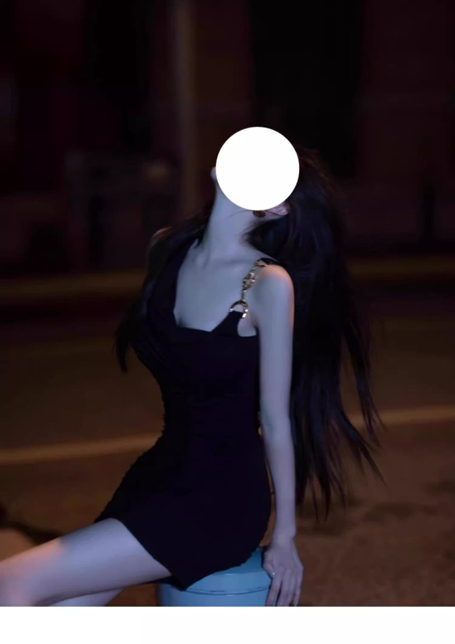 검정색 슬립 여성 드레스 디자인 센스 작은 대중 2026 년 새로운 나이트 클럽 바람 핫걸 섹시함 쇼트 스타일 타이트 스커트 상세 이미지 5
