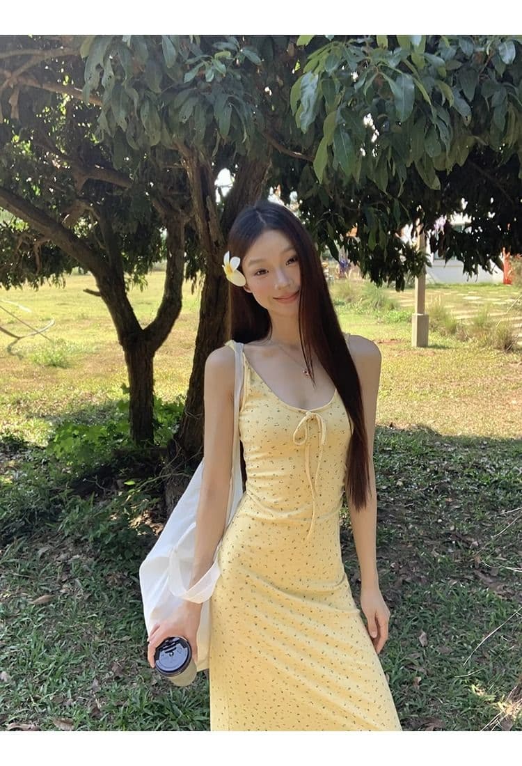 슬립 여성 드레스 여름 2026 슈퍼 화재 새로운 프랑스식 허리 수축 꽃무늬 롱 스커트 고급 센스 치마 상세 이미지 19