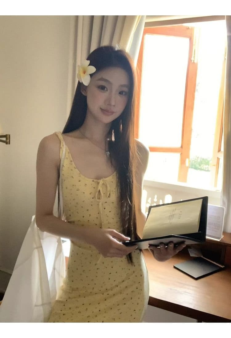 슬립 여성 드레스 여름 2026 슈퍼 화재 새로운 프랑스식 허리 수축 꽃무늬 롱 스커트 고급 센스 치마 상세 이미지 25