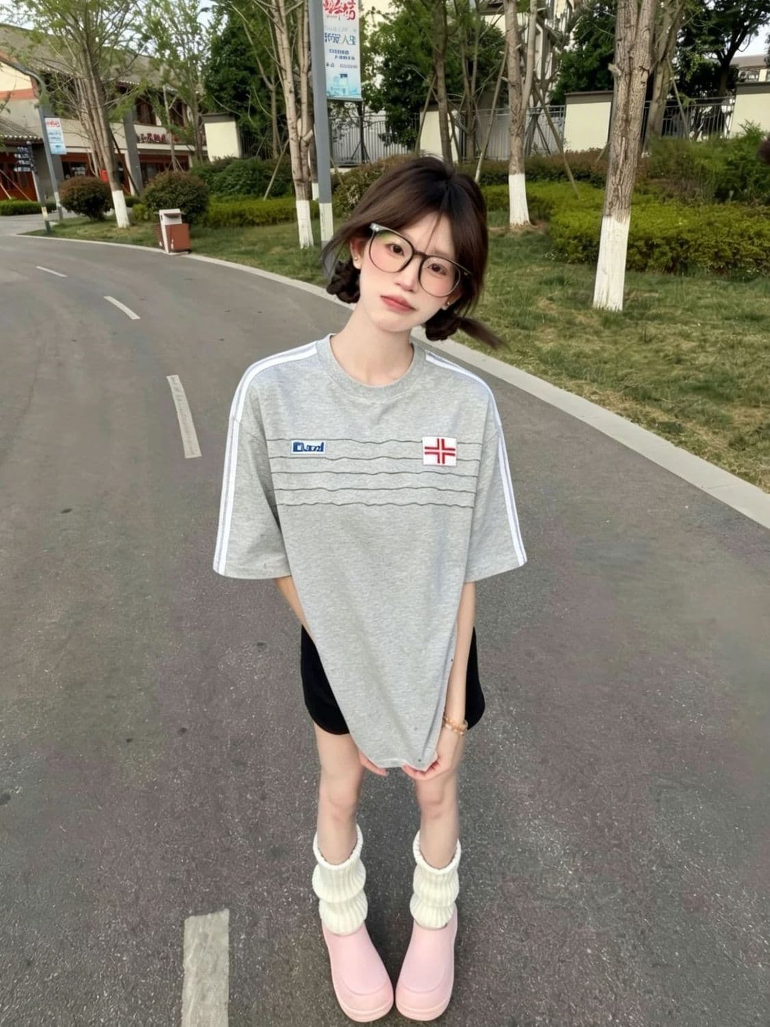 원본 솜씨 순면 220 그램 빗질하다 닫기 반팔 티셔츠 여성 상세 이미지 5