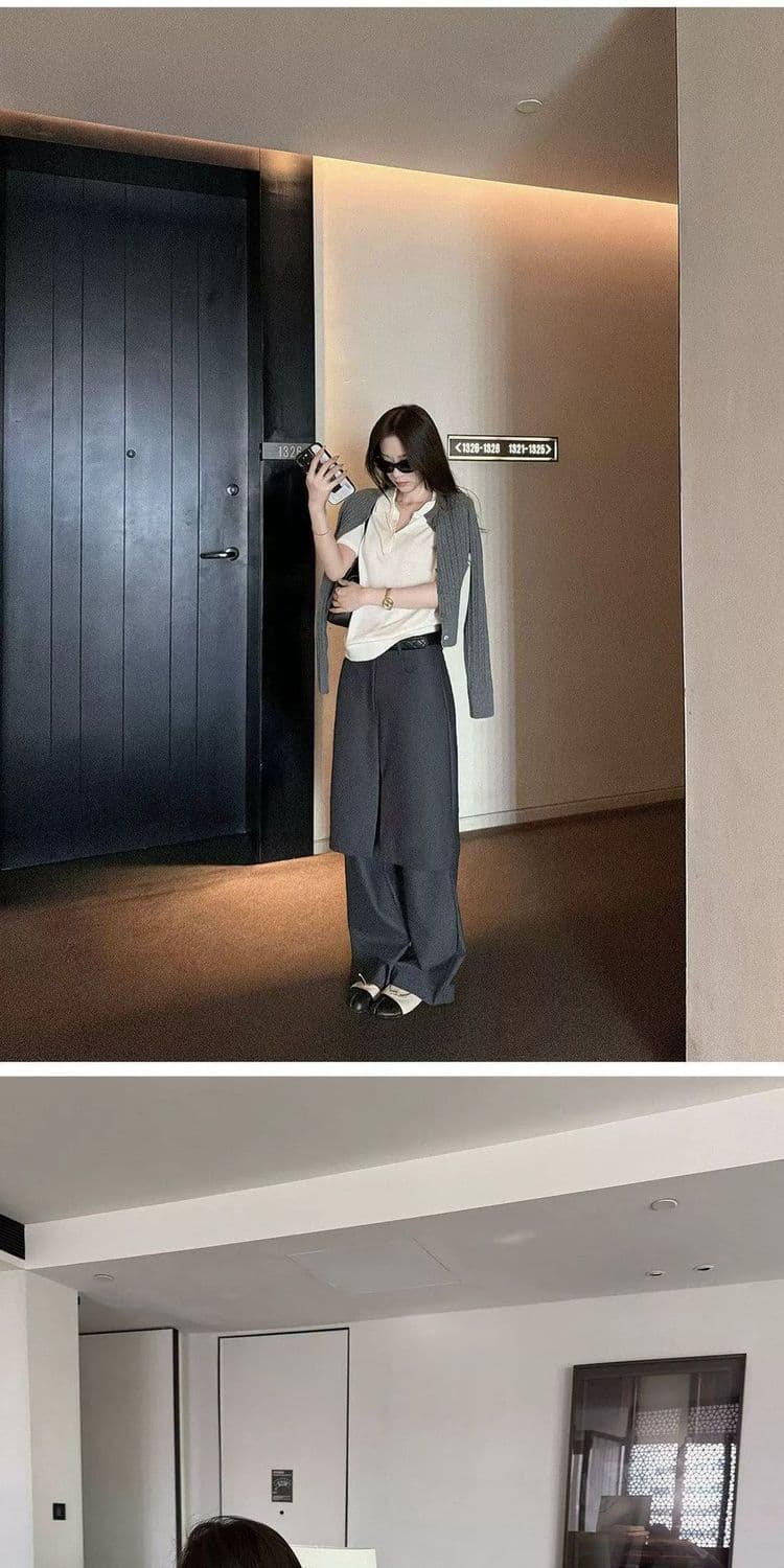 오래된 돈 바람 화이트 고급 센스 얼음 실크 니트 반팔 티셔츠 여성 여름 느긋한 캐주얼 POLO 셔츠 긍정적 인 어깨 의류 상세 이미지 22