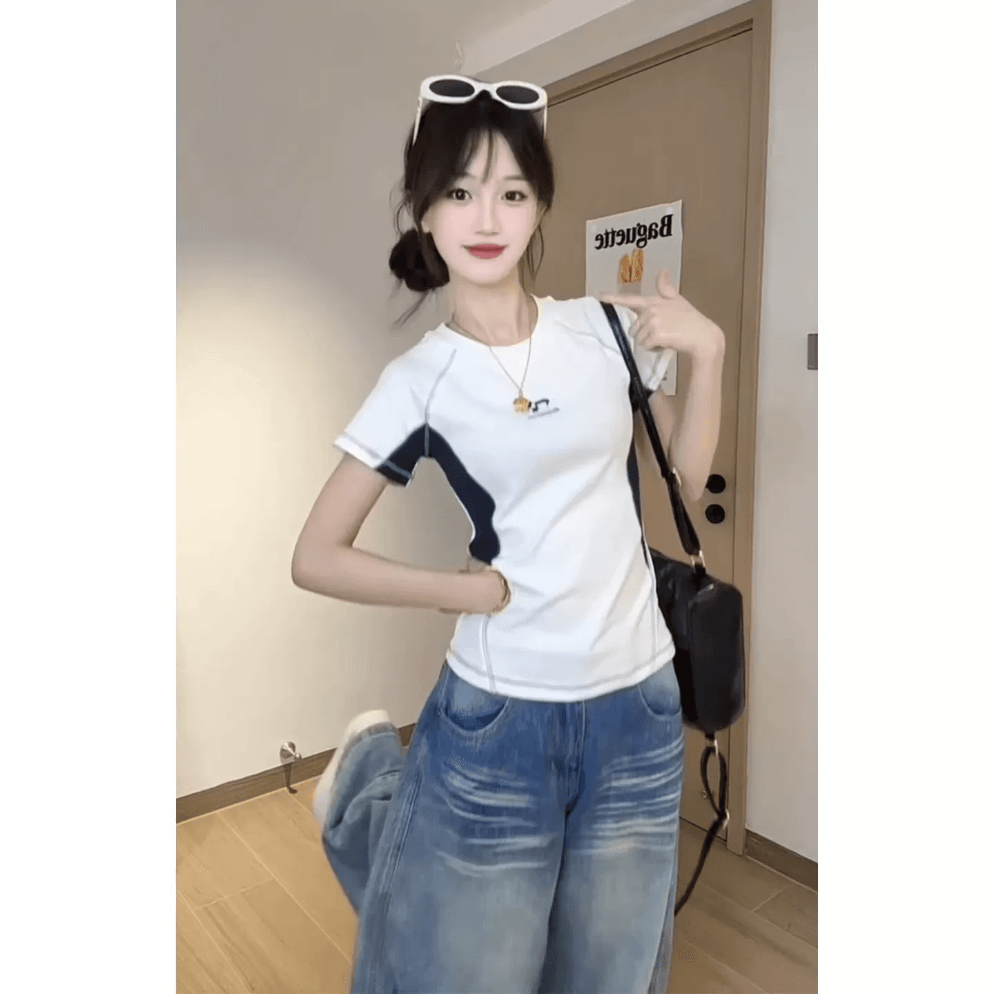 원본 것 명중 인터넷 이후 패키지 칼라 40 순면 오스트리아 세대 서울 220g 그램 반팔 티셔츠 여성 이미지 5