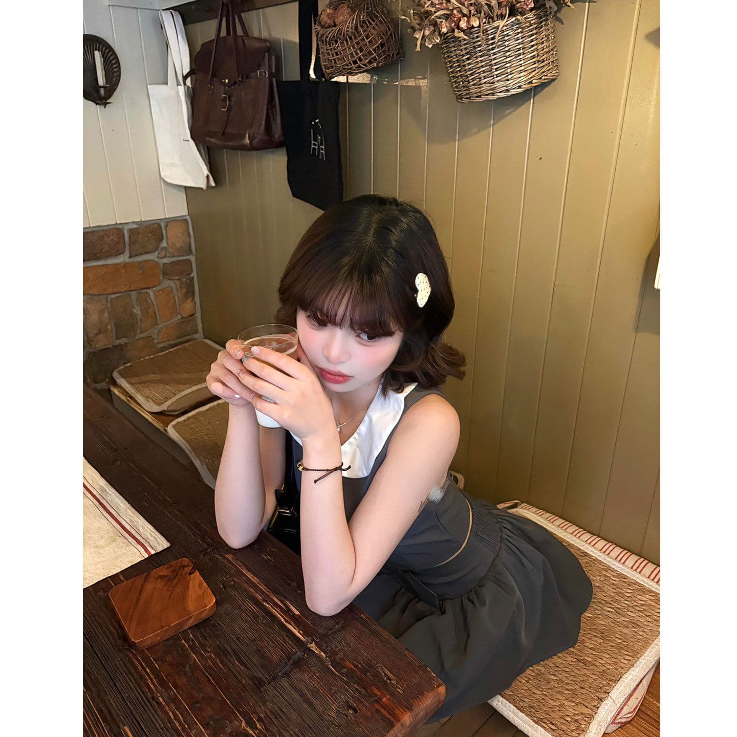 한 부서 천 골드 센스 착용 가져 가라. 전체 집합 자이언트 잘 생긴 달콤함 베이비 칼라 조끼 맨위 나비 매듭 반 스커트 투피스 세트 이미지 5