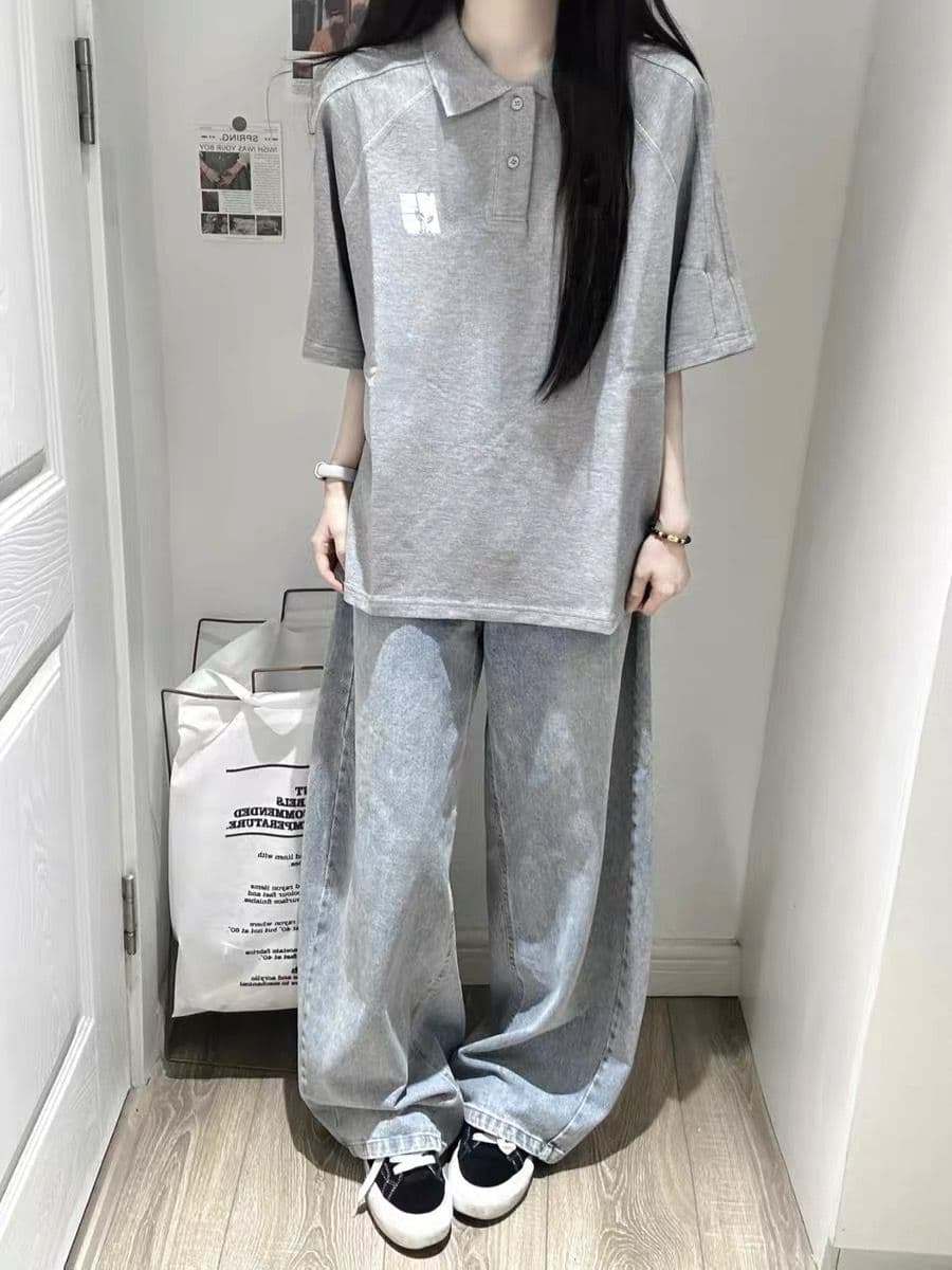 자수 네리 가게 천 순면 220 그램 반팔 티셔츠 여성 상세 이미지 6