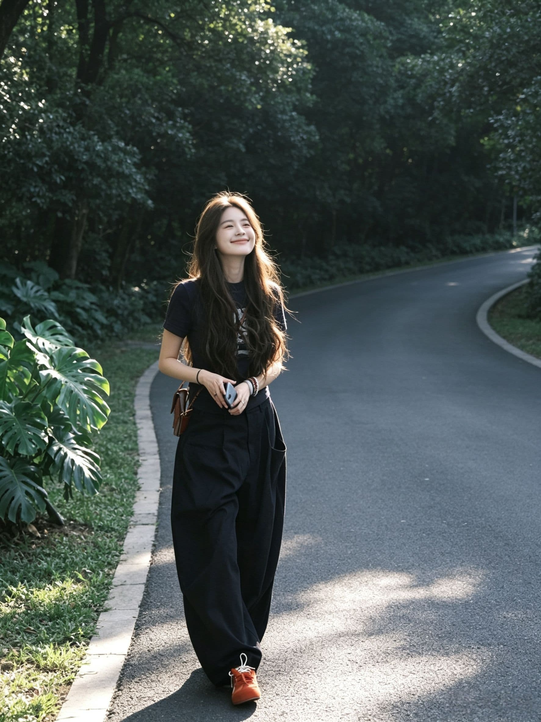 한 부서 캐주얼 스포츠 슈트 여성 여름 작은 키 몸매 가꾸기 미니멀리즘 긍정적 인 어깨 반팔 느슨함 센스 긴 바지 투피스 세트 상세 이미지 3