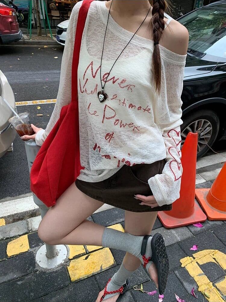 대나무 마디 리브 여름 얇은 스타일 긴팔 맨위 자외선 차단 의류 여성 외출용 한국 스타일 루즈핏 얇고 가벼운 티셔츠 자외선 차단 블라우스
