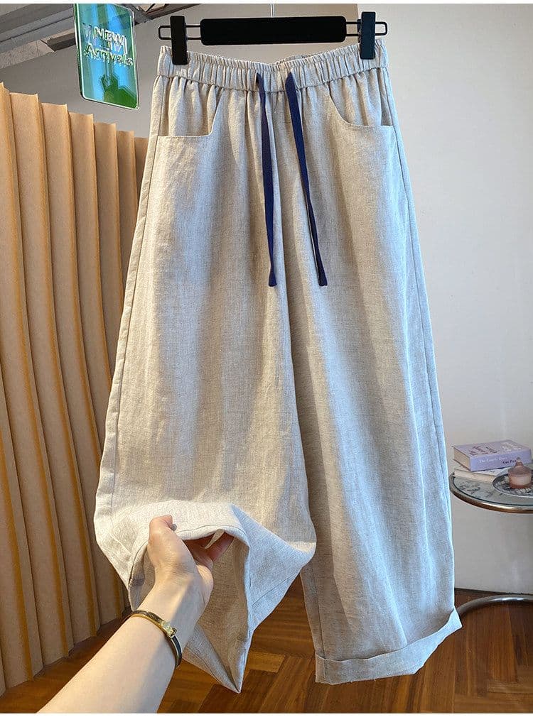 원본 원단 특별 빅 사이즈 200 kg 여름 섹션 루즈핏 캐주얼 슈퍼 화재 스트레이트 팬츠 여름 상세 이미지 7