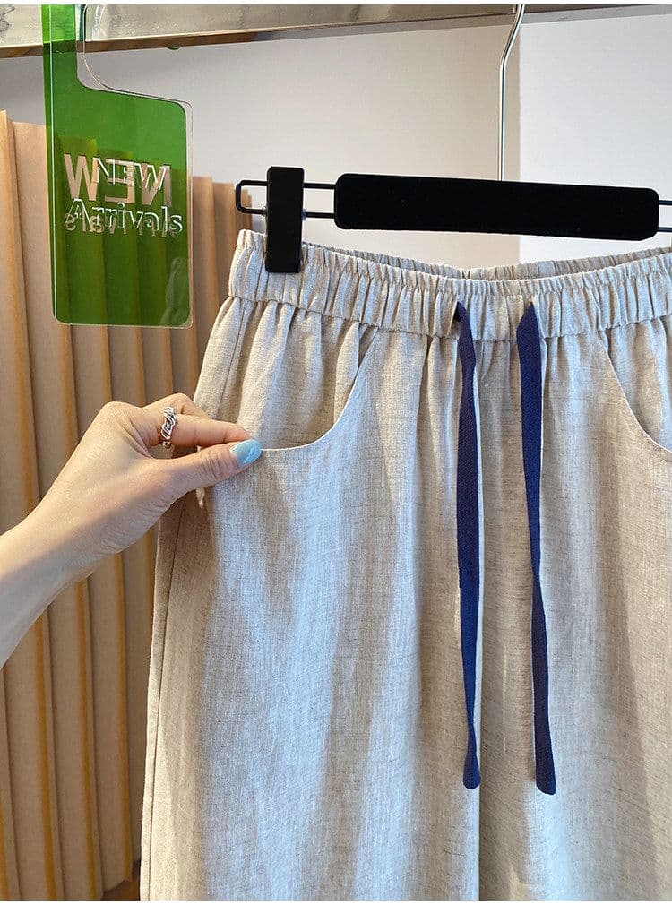 원본 원단 특별 빅 사이즈 200 kg 여름 섹션 루즈핏 캐주얼 슈퍼 화재 스트레이트 팬츠 여름 상세 이미지 10