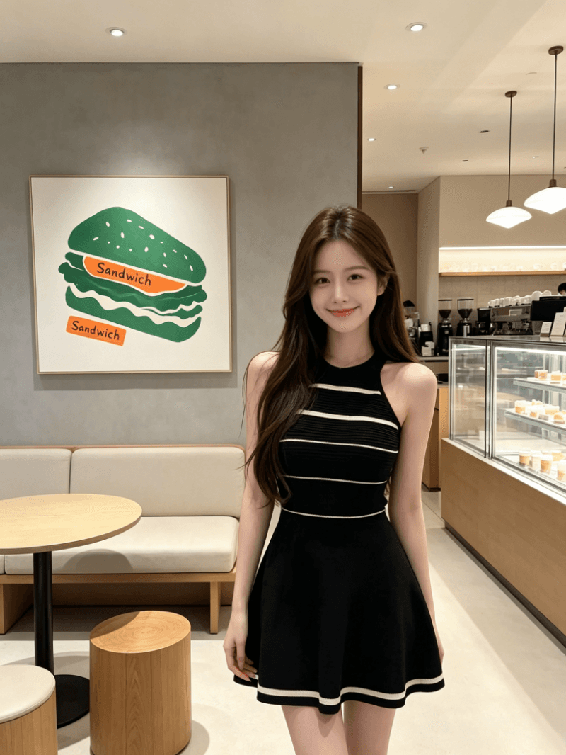 고급 센스 품격 홀로우 아웃 민소매 여성 드레스 여름 2026 새로운 순수한 욕망 바람 패션 허리 수축 한 마디 미니 스커트 상세 이미지 7