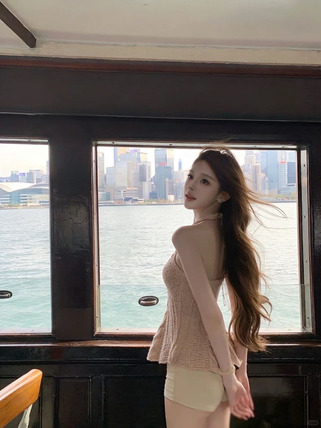 프랑스식 행침 목 니트 조끼 여성 여름 V넥 허리 수축 슬림해 보이는 꽈배기 질감 슬립 맨위 반바지 패션 세트 상세 이미지 6