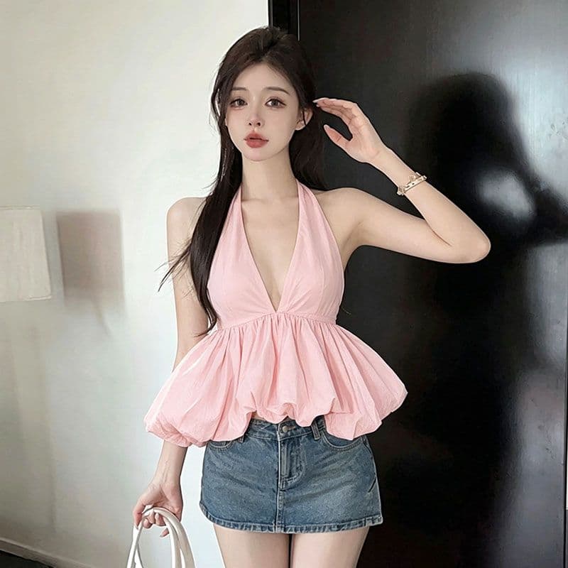 연령 감소 순수한 욕망 바람 작은 키 품격 행침 목 슬립 맨위 여름 레트로 꽃밭 조끼 허리 수축 상세 이미지 2