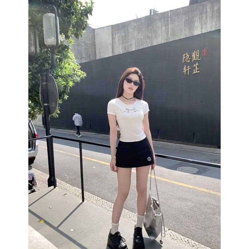 주간 고양이 품질 빨간색 반신 스커트 여성 여름 새로운 디자인 센스 핫걸 하이웨이스트 슬림해 보이는 타이트 스커트 미니 스커트 상세 이미지 7