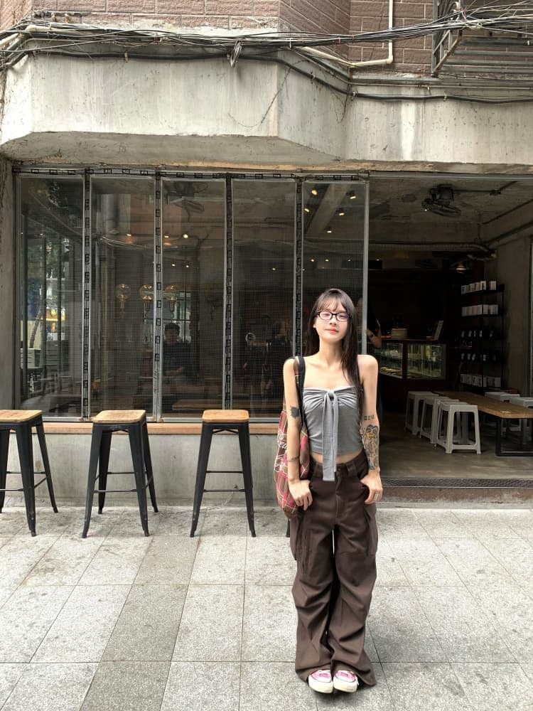 레트로 빨간색 튜브탑 조끼 여름 디자인 센스 나비 매듭 섹시함 핫걸 인사이드 가져 가라. 외출용 맨위 쇼트 스타일 상세 이미지 41