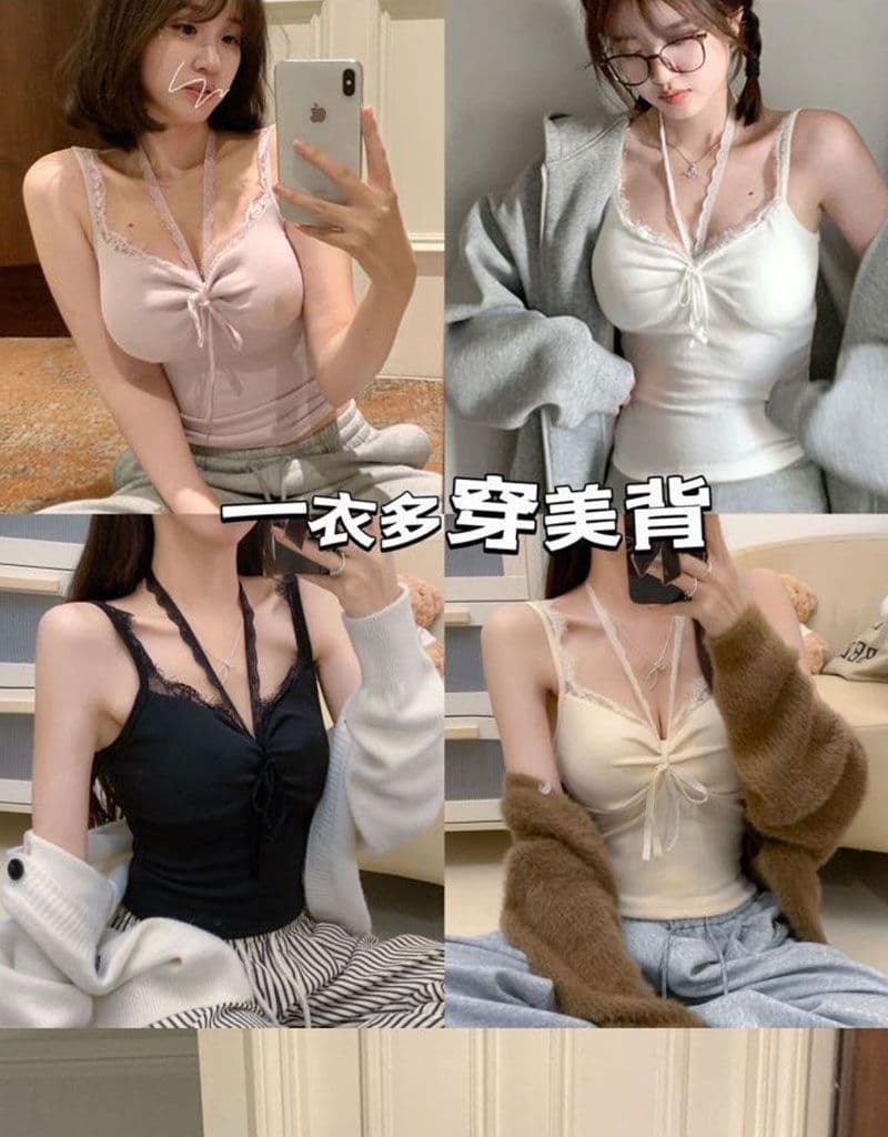 원본 것 여름 순수한 욕망 바람 레이스 조각 만나는 인사이드 가져 가라. 핫걸 섹시함 행침 목 캐미솔 상세 이미지 1