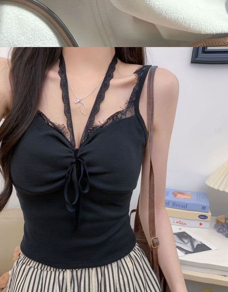 원본 것 여름 순수한 욕망 바람 레이스 조각 만나는 인사이드 가져 가라. 핫걸 섹시함 행침 목 캐미솔 상세 이미지 9