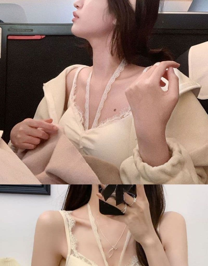 원본 것 여름 순수한 욕망 바람 레이스 조각 만나는 인사이드 가져 가라. 핫걸 섹시함 행침 목 캐미솔 상세 이미지 13