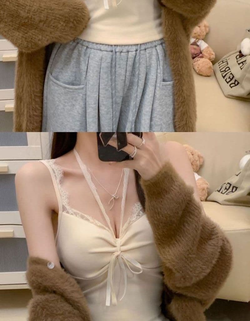 원본 것 여름 순수한 욕망 바람 레이스 조각 만나는 인사이드 가져 가라. 핫걸 섹시함 행침 목 캐미솔 상세 이미지 16