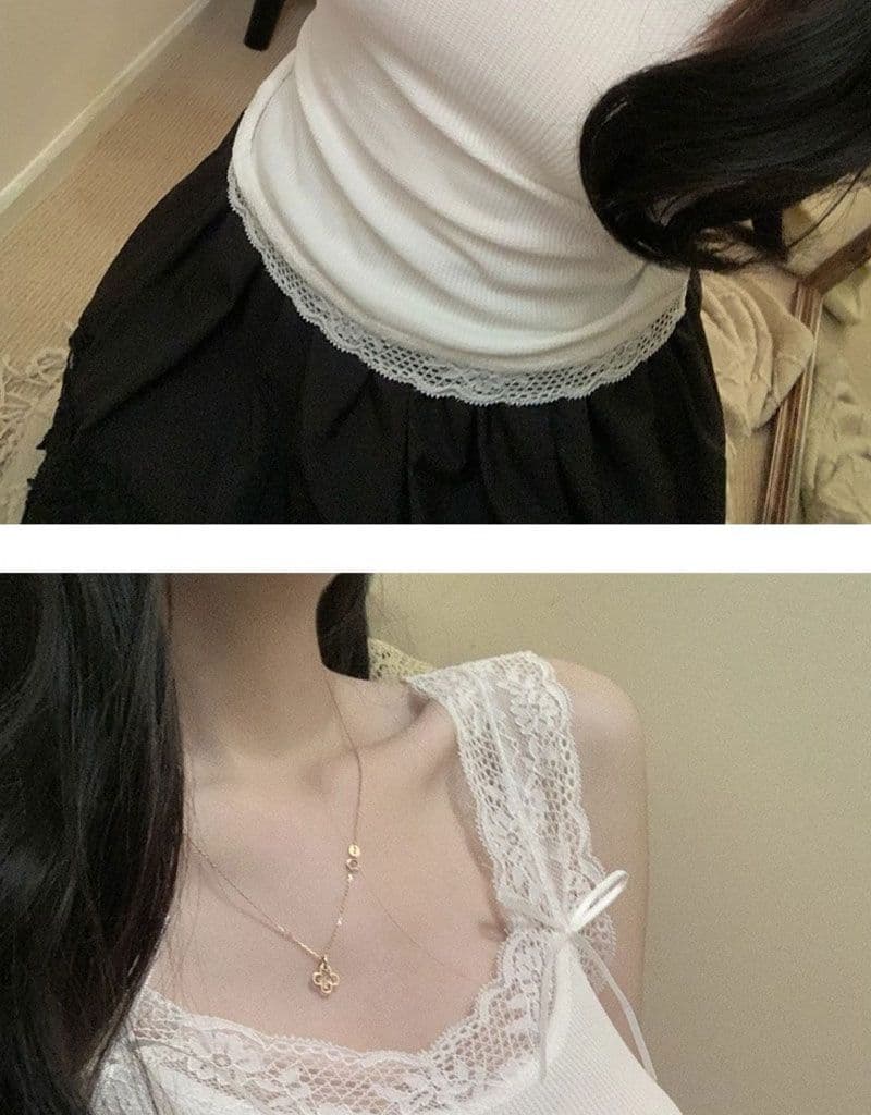 핫걸 순수한 욕망 바람 슬립 작은 조끼 여성 새로운 miu 부서 작은 대중 몸매 가꾸기 패치워크 레이스 레이스 맨위 상세 이미지 17