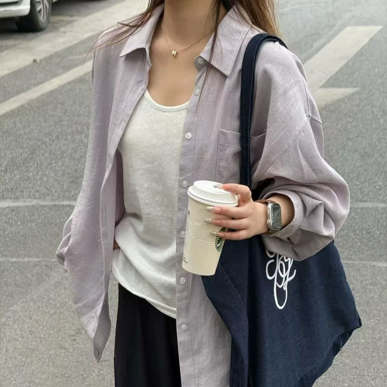 오래된 돈 바람 아마 화이트 셔츠 기초 섹션 단색 셔츠 긴팔 맨위 봄 여름 자외선 차단 재킷 외부 가져 가라. 셔츠 이미지 3