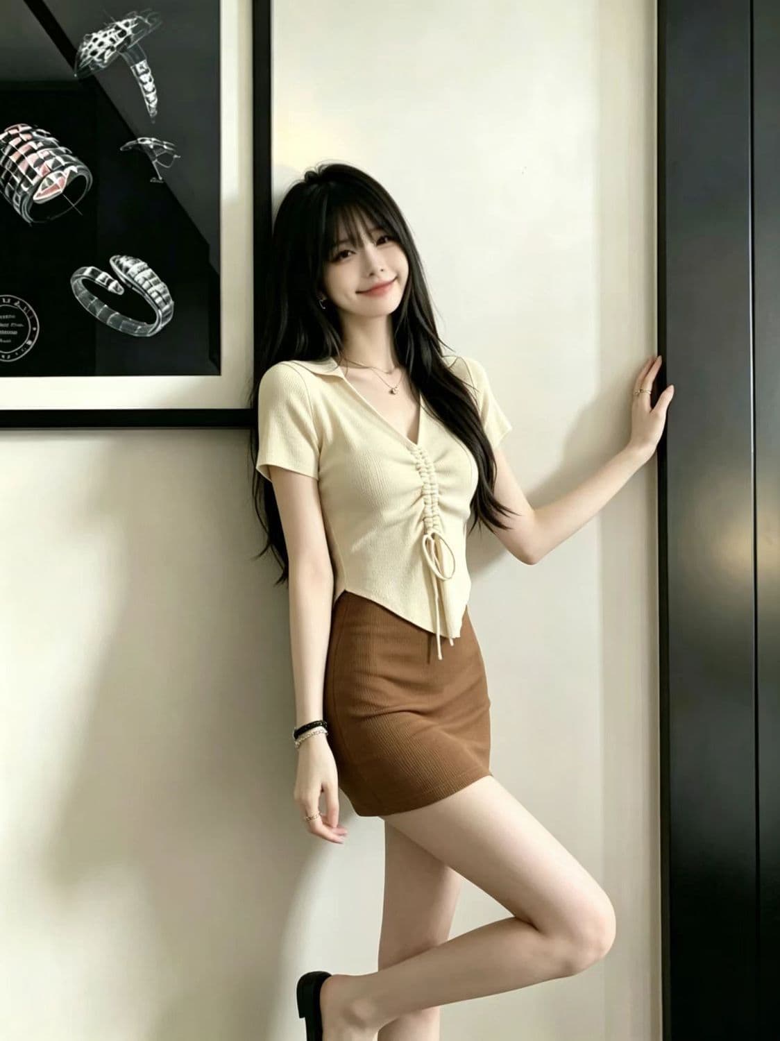 순수한 욕망 핫걸 POLO 칼라 여성 드레스 2026 년 여름 프랑스식 디자인 센스 작은 대중 몸매 가꾸기 슬림해 보이는 타이트 스커트 상세 이미지 3