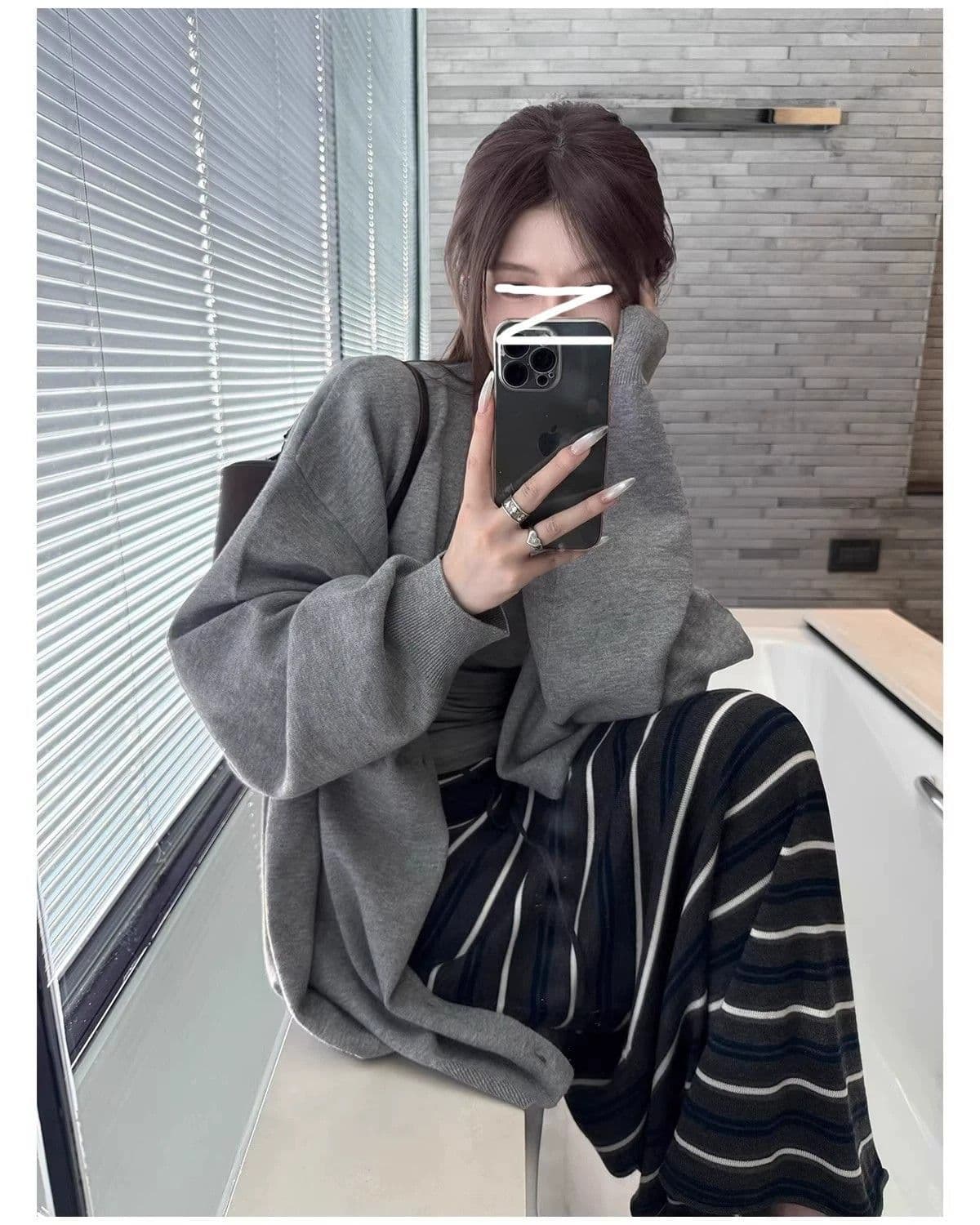 한국 스타일 새로운 패션 ins 휴가 바람 허리밴드 레이스업 스트라이프 반신 스커트 여성 여름 니트 배색 롱 스커트 상세 이미지 43