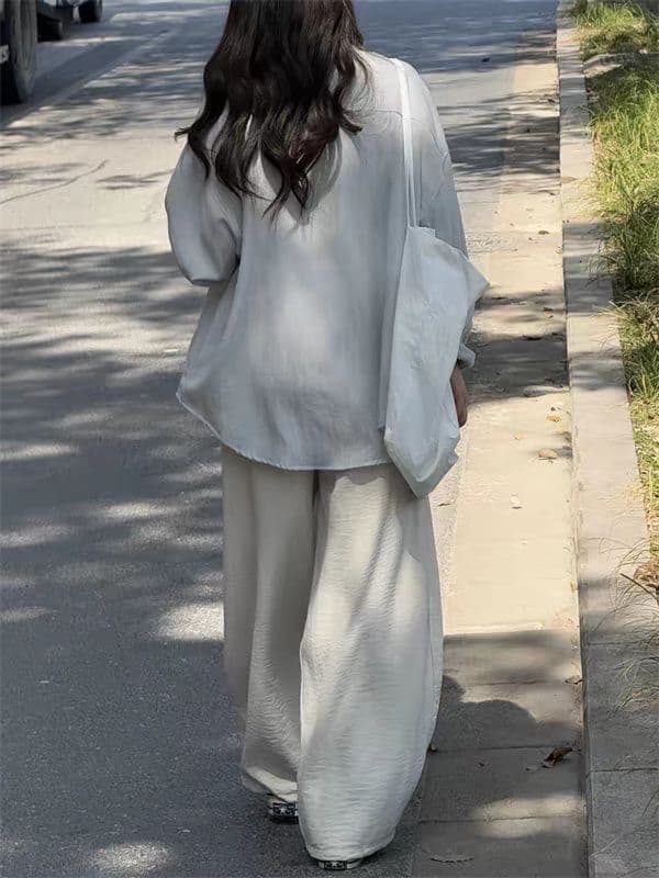 느긋한 느슨함 센스 구름 회색 블루 자외선 차단 여성 셔츠 여름 얇은 스타일 루즈핏 오래된 돈 바람 캐주얼 긴팔 셔츠 재킷 상세 이미지 6