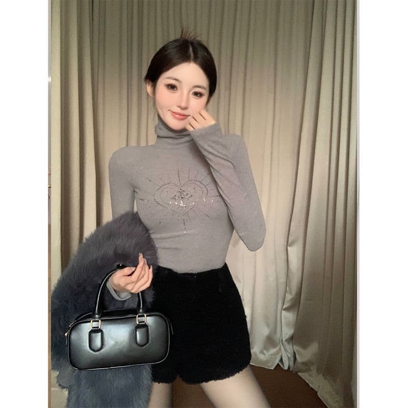 모달 원단 흔들어서 톤 주간 고양이 품질 맨위 기본 셔츠 가을 겨울 새로운 핫픽스 다용도 긴팔 티셔츠 여성 의류