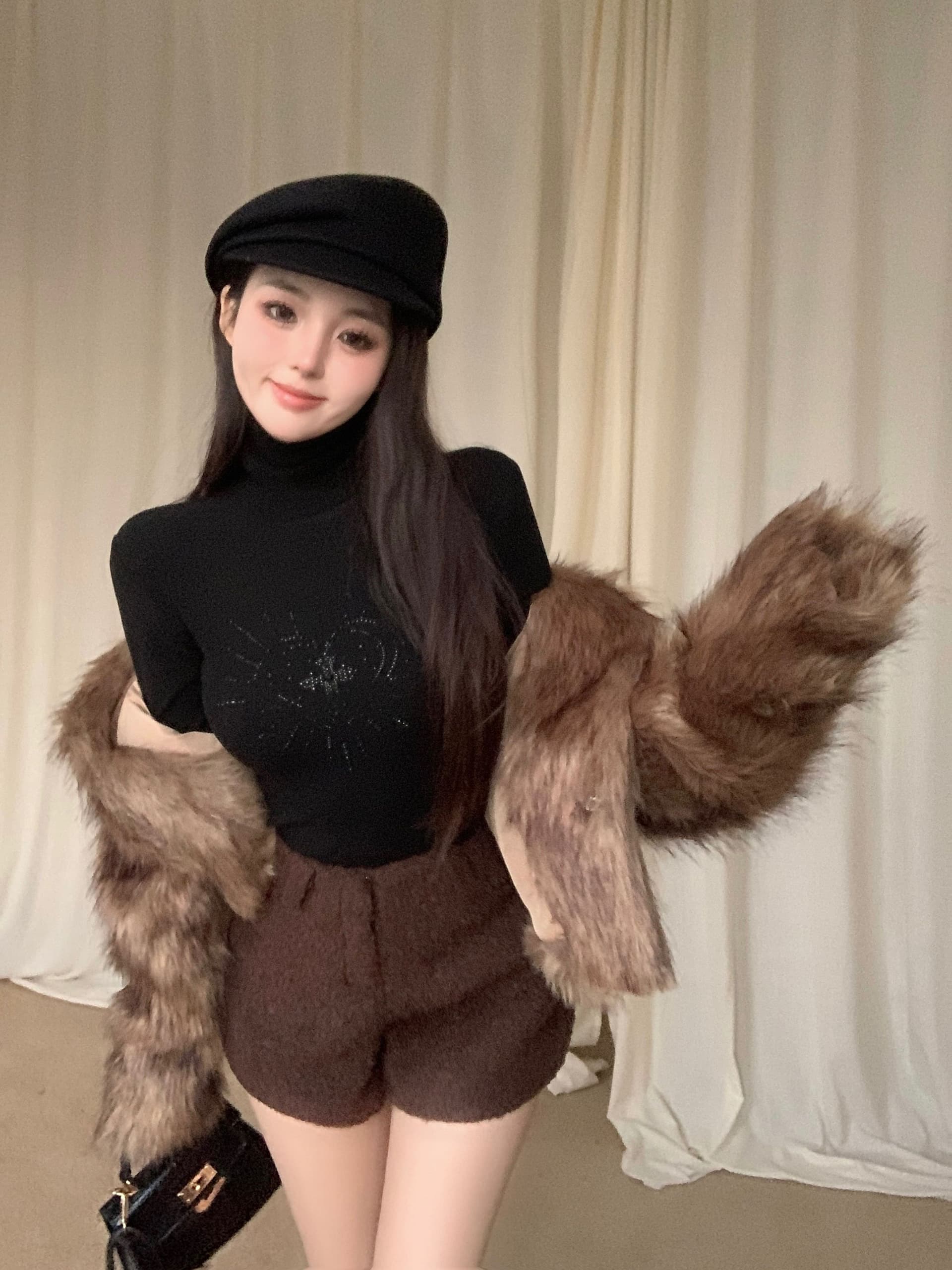 모달 원단 흔들어서 톤 주간 고양이 품질 맨위 기본 셔츠 가을 겨울 새로운 핫픽스 다용도 긴팔 티셔츠 여성 의류 상세 이미지 5