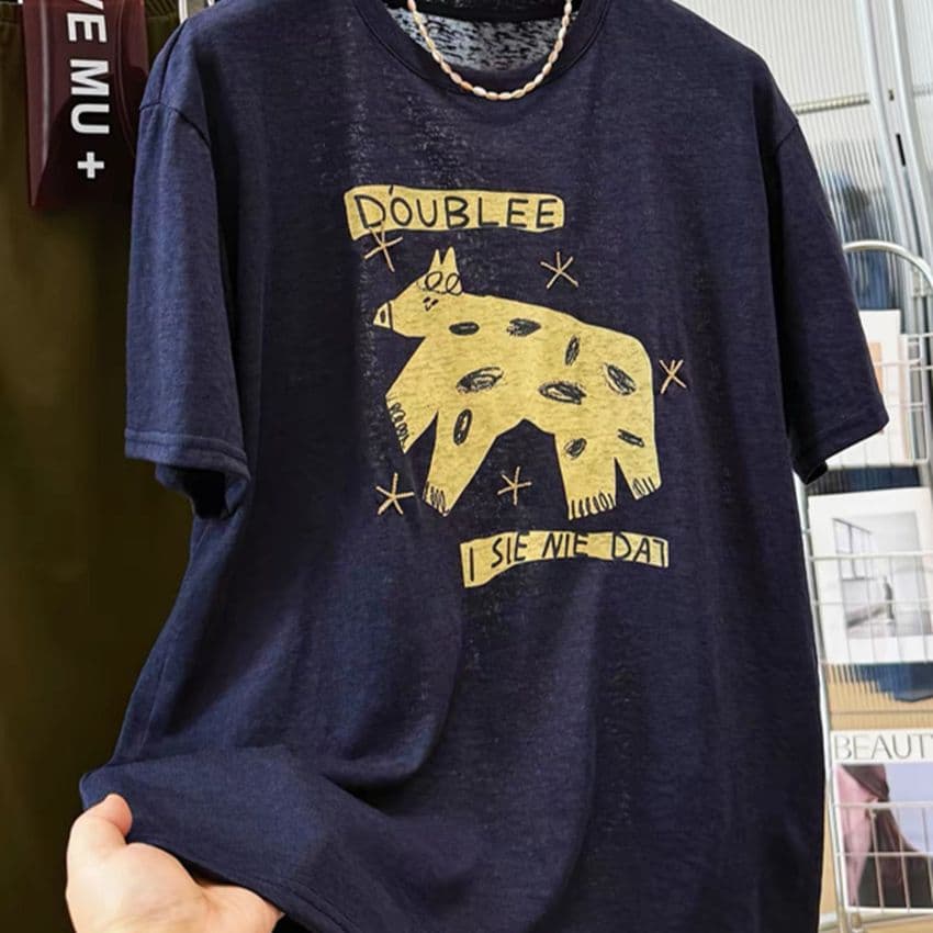 눈꽃 면 연령 감소 만화 프린트 한 부서 착용 가져 가라. 여름 얇은 스타일 반팔 티셔츠 여성 여름 그레이트 봐. 의류 이미지 2
