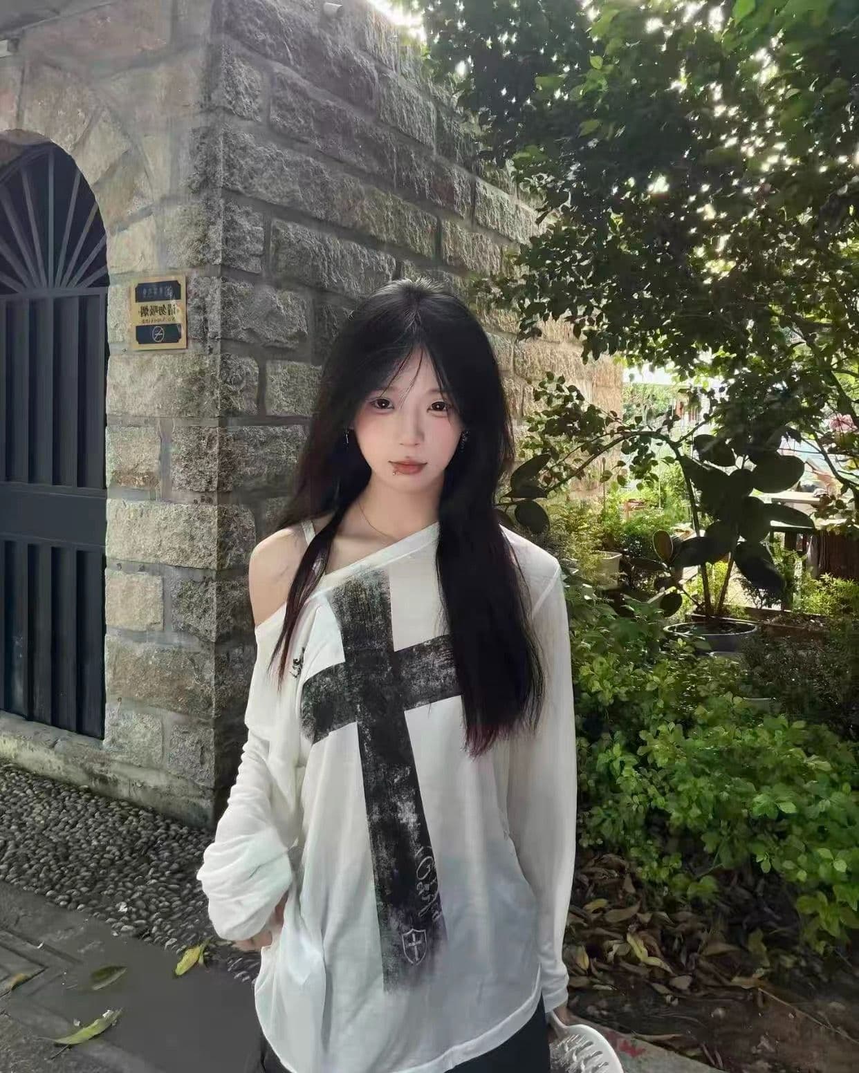 라이 경기 서울 눈꽃 면 광저우 원단 반팔 티셔츠 여성 상세 이미지 7