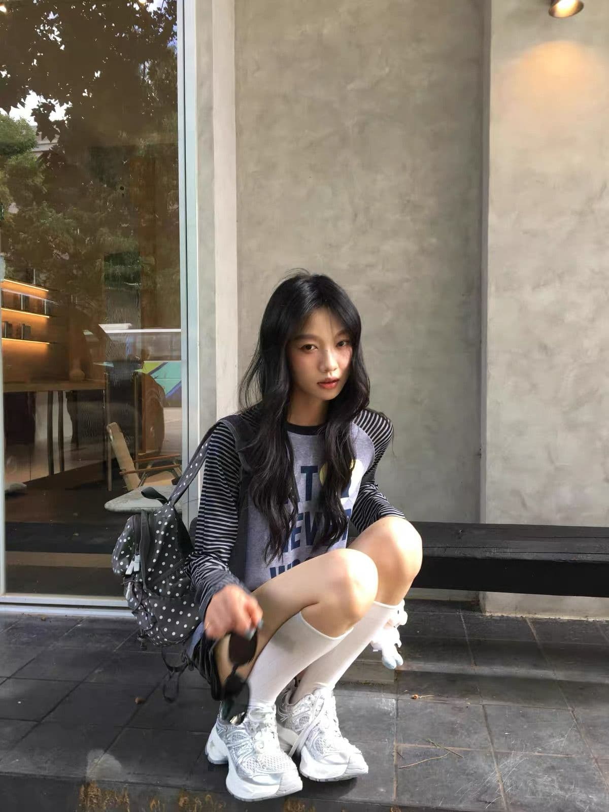 원본 솜씨 순면 220 그램 긴팔 티셔츠 여성