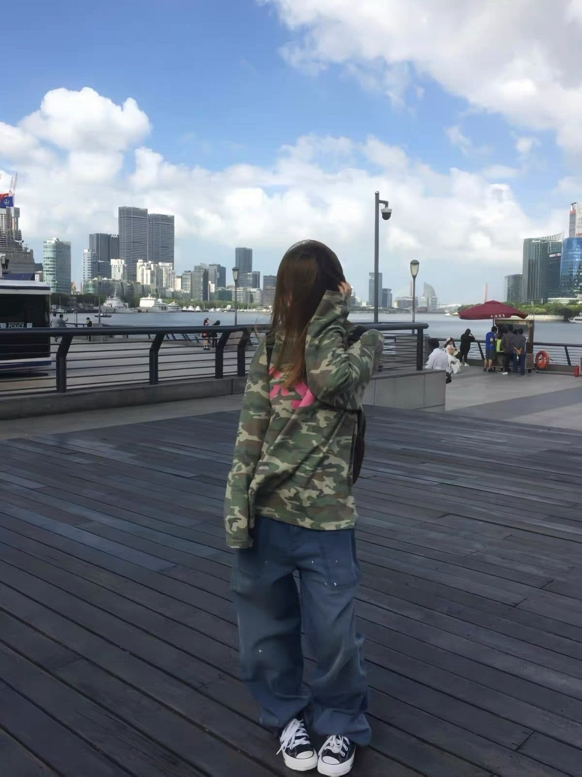 65 35 후아 남편 그리드 250그램 긴팔 티셔츠 여성 이미지 4