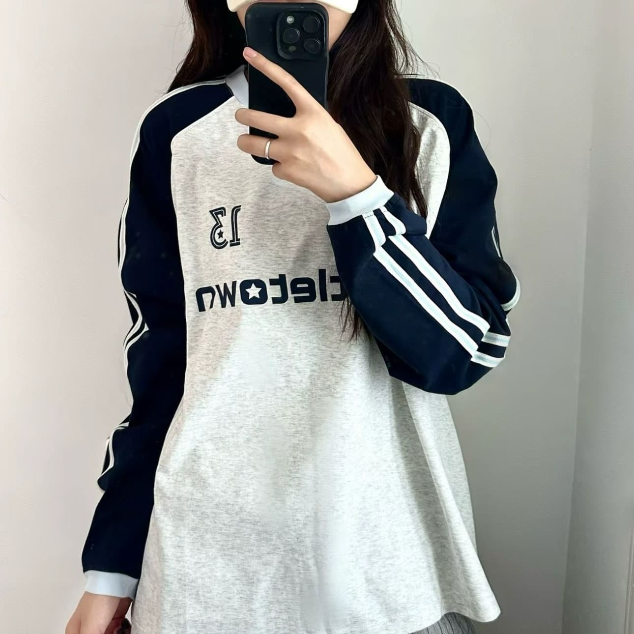 원본 솜씨 순면 220 그램 긴팔 티셔츠 여성 이미지 5