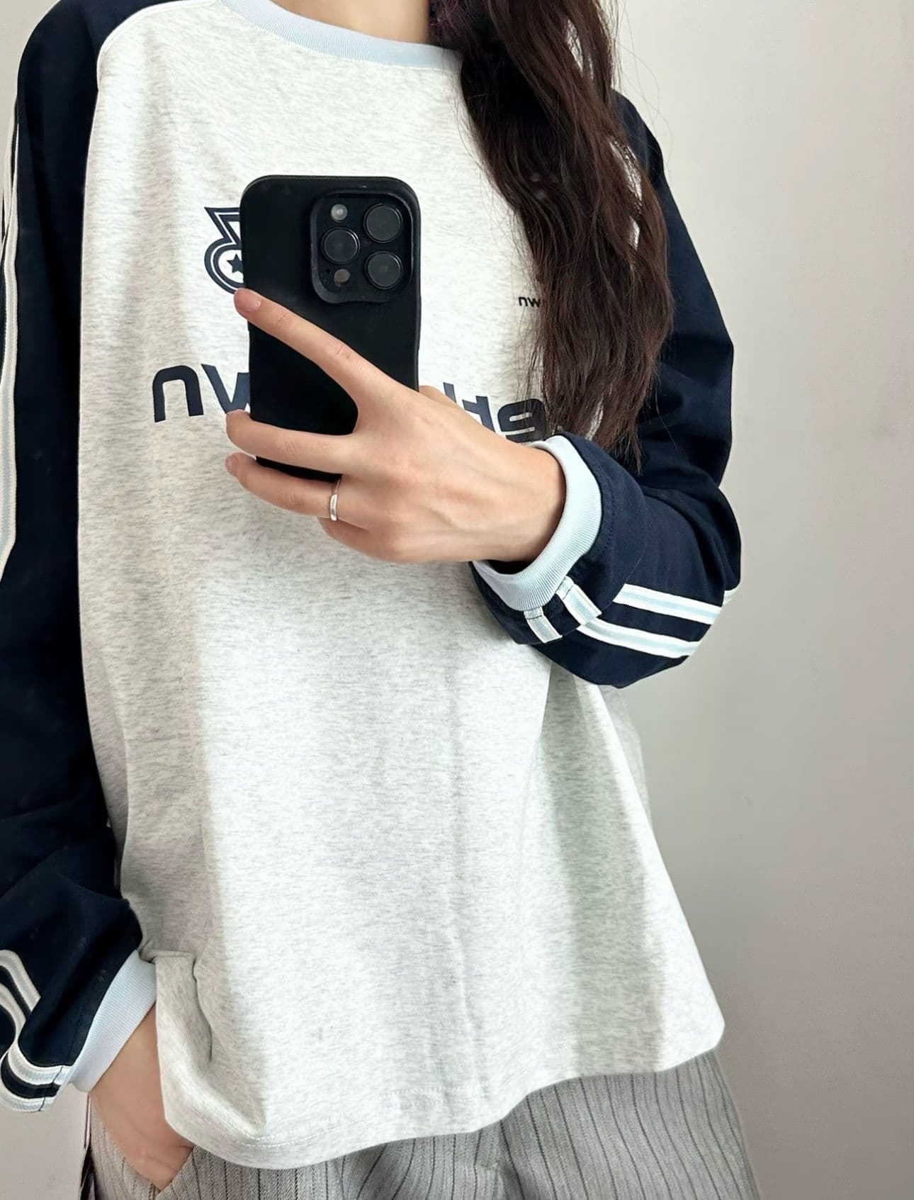 원본 솜씨 순면 220 그램 긴팔 티셔츠 여성 상세 이미지 6