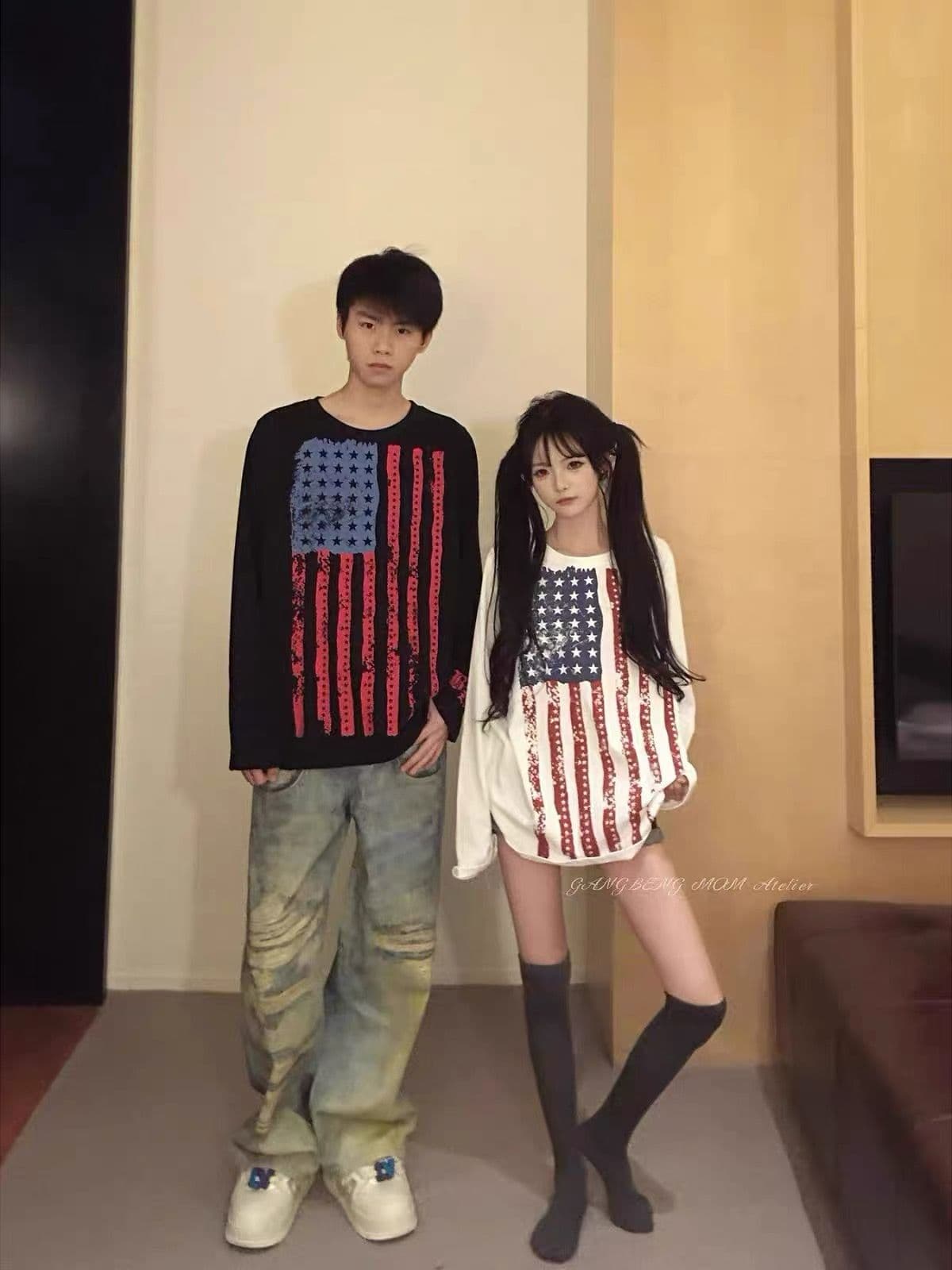 원본 솜씨 순면 220 그램 긴팔 티셔츠 여성 이미지 3