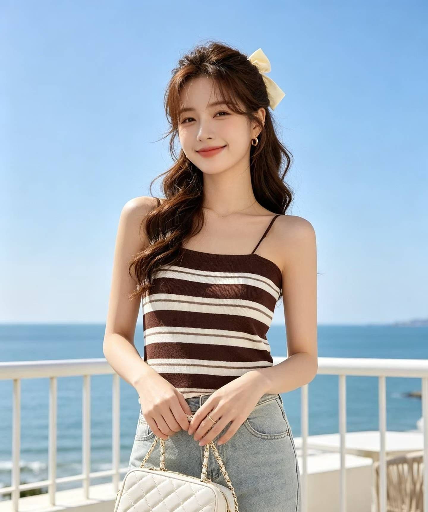 2026 한 부서 연령 감소 배색 스트라이프 니트 풀오버 슬립 상세 이미지 4