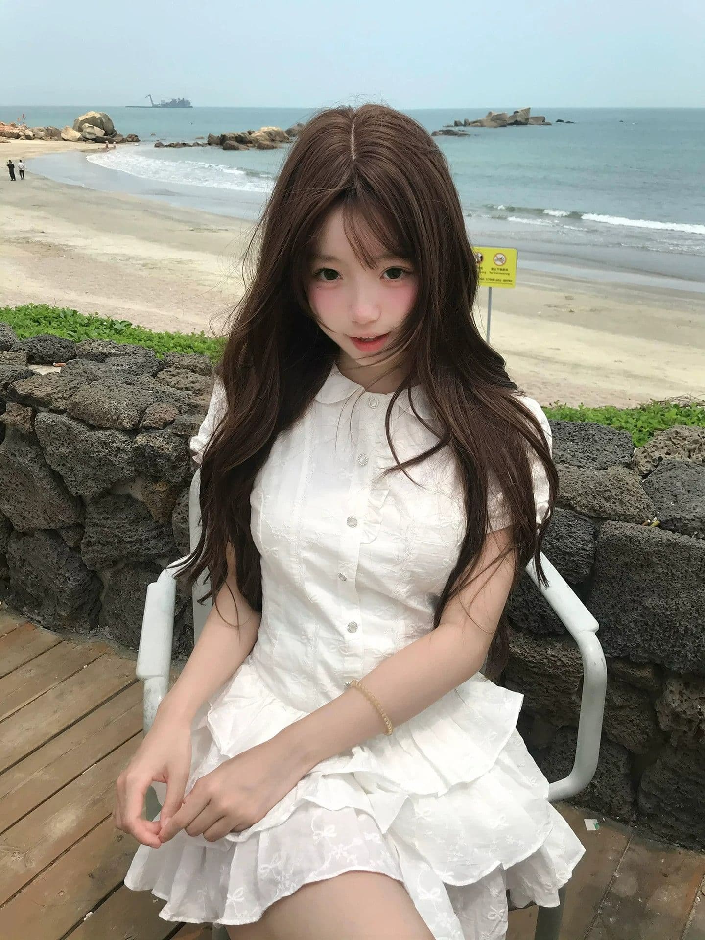 한 부서 학원 스타일 거품 소매 화이트 셔츠 여성 드레스 여름 핫걸 착용 가져 가라. 한 마디 쇼트 스타일 케이크 치마 상세 이미지 4