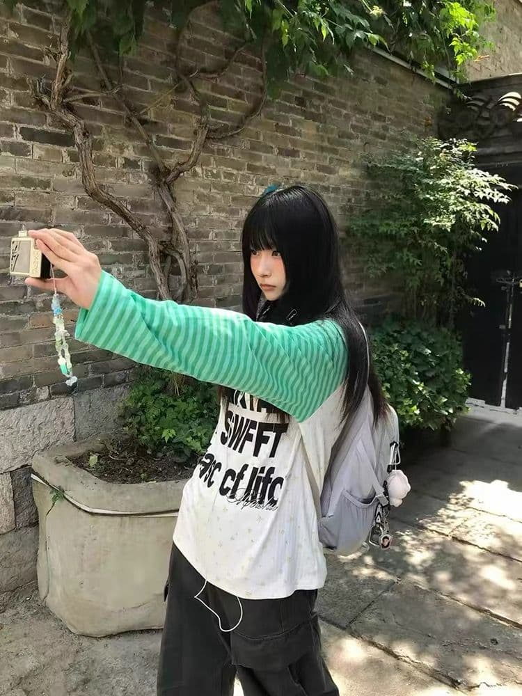 원본 솜씨 광저우 원본 원단 긴팔 티셔츠 여성 상세 이미지 6