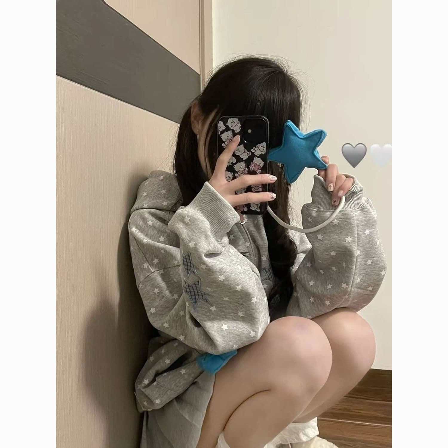 얇은 스타일 백금 지퍼 이후 패키지 칼라 순수한 Mianhua 면 복합 후드티 여성 이미지 3