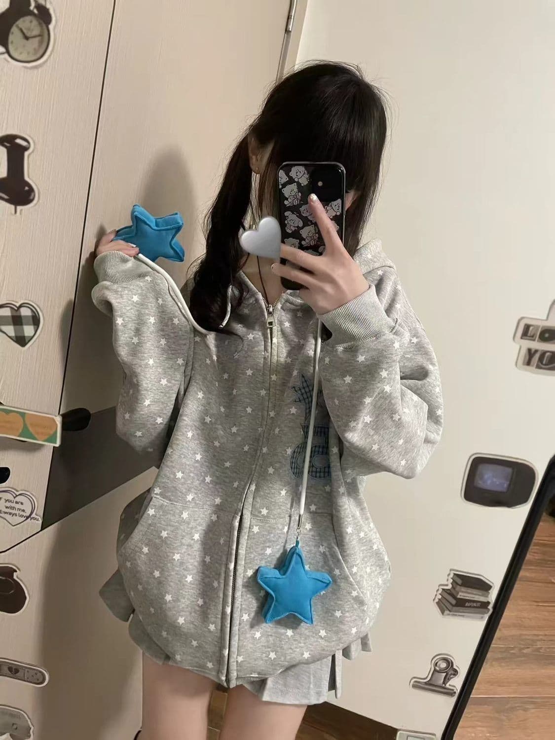 얇은 스타일 백금 지퍼 이후 패키지 칼라 순수한 Mianhua 면 복합 후드티 여성 상세 이미지 2