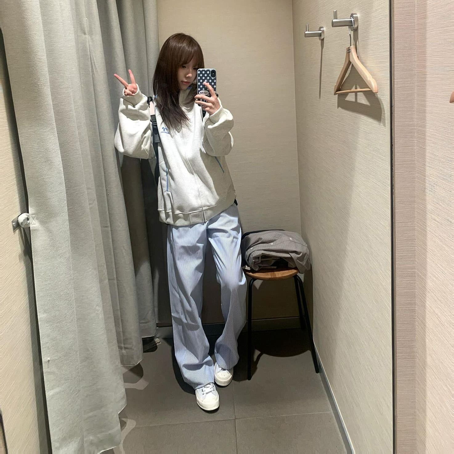 얇은 스타일 백금 지퍼 맞춤 Luokou 순수한 Mianhua 면 복합 후드티 여성 이미지 5