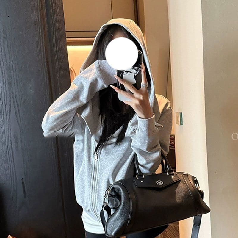 얇은 스타일 원본 솜씨 순수한 Mianhua 면 복합 암소 후드티 여성 상세 이미지 7