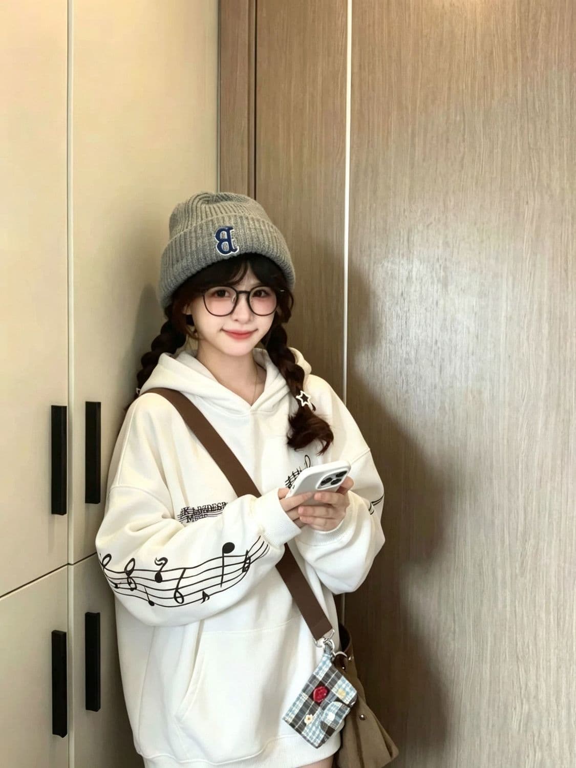 얇은 스타일 원본 자수 이후 패키지 칼라 순수한 Mianhua 면 복합 후드티 여성 상세 이미지 3