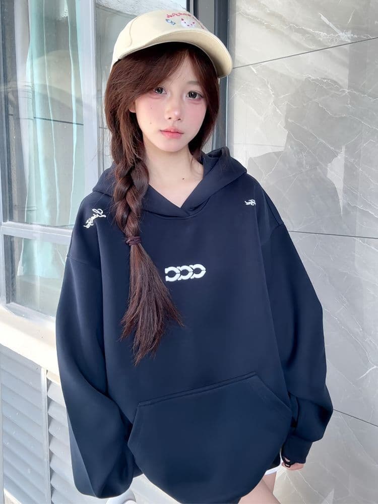 얇은 스타일 모자 접착제 표준 이후 패키지 칼라 순수한 Mianhua 면 복합 후드티 여성